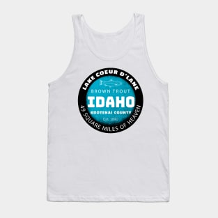 Fishing Lake Coeur d' Lane Idaho Brown Trout Kootenai County Tank Top